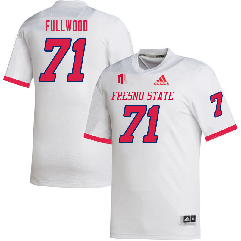 Men #71 Rolan Fullwood Fresno State Bulldogs College Football Jerseys Sale-White